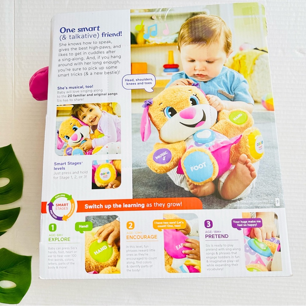 Fisher-Price Laugh & Learn Smart Stages Puppy Plush Learning Toy for Baby Infant - Picture 3 of 9